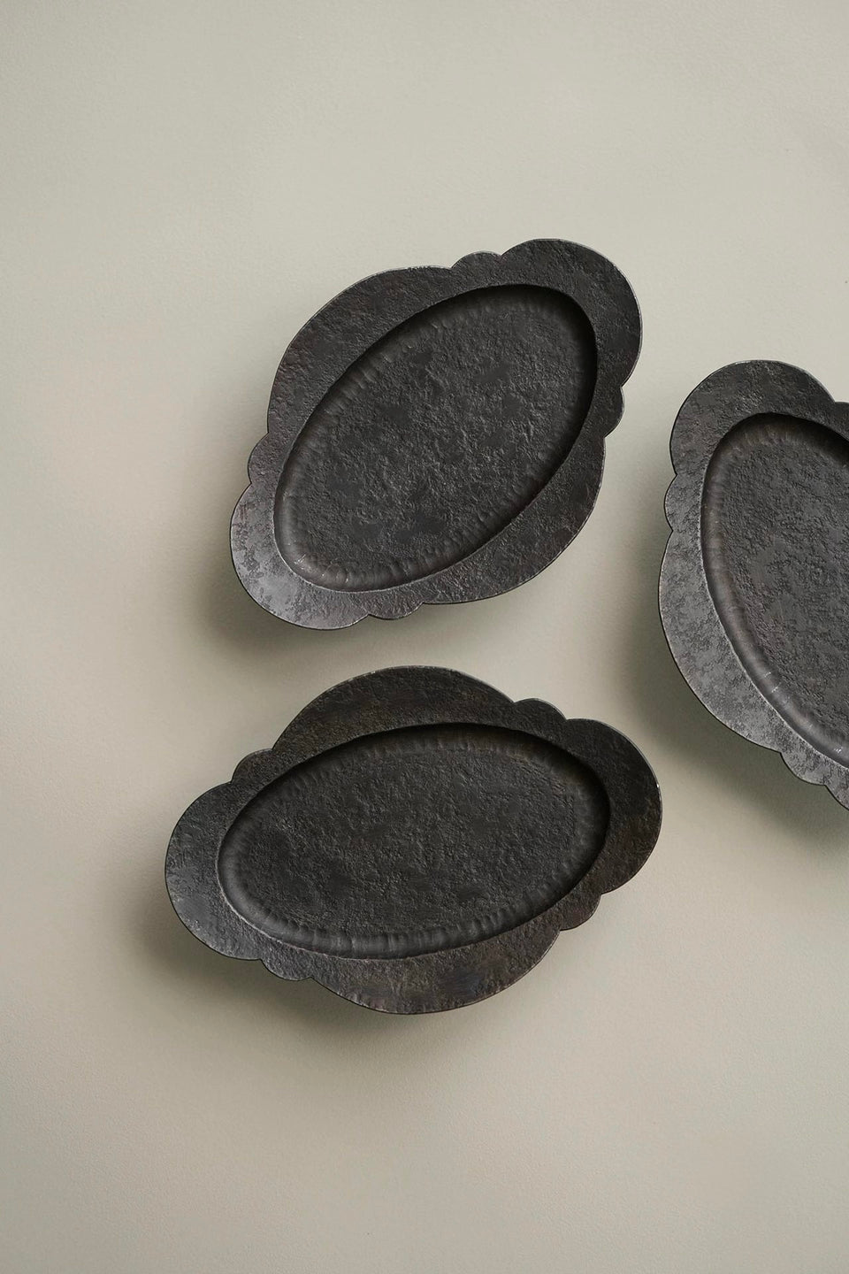 Hand-Forged Pewter Begonia Tea Tray