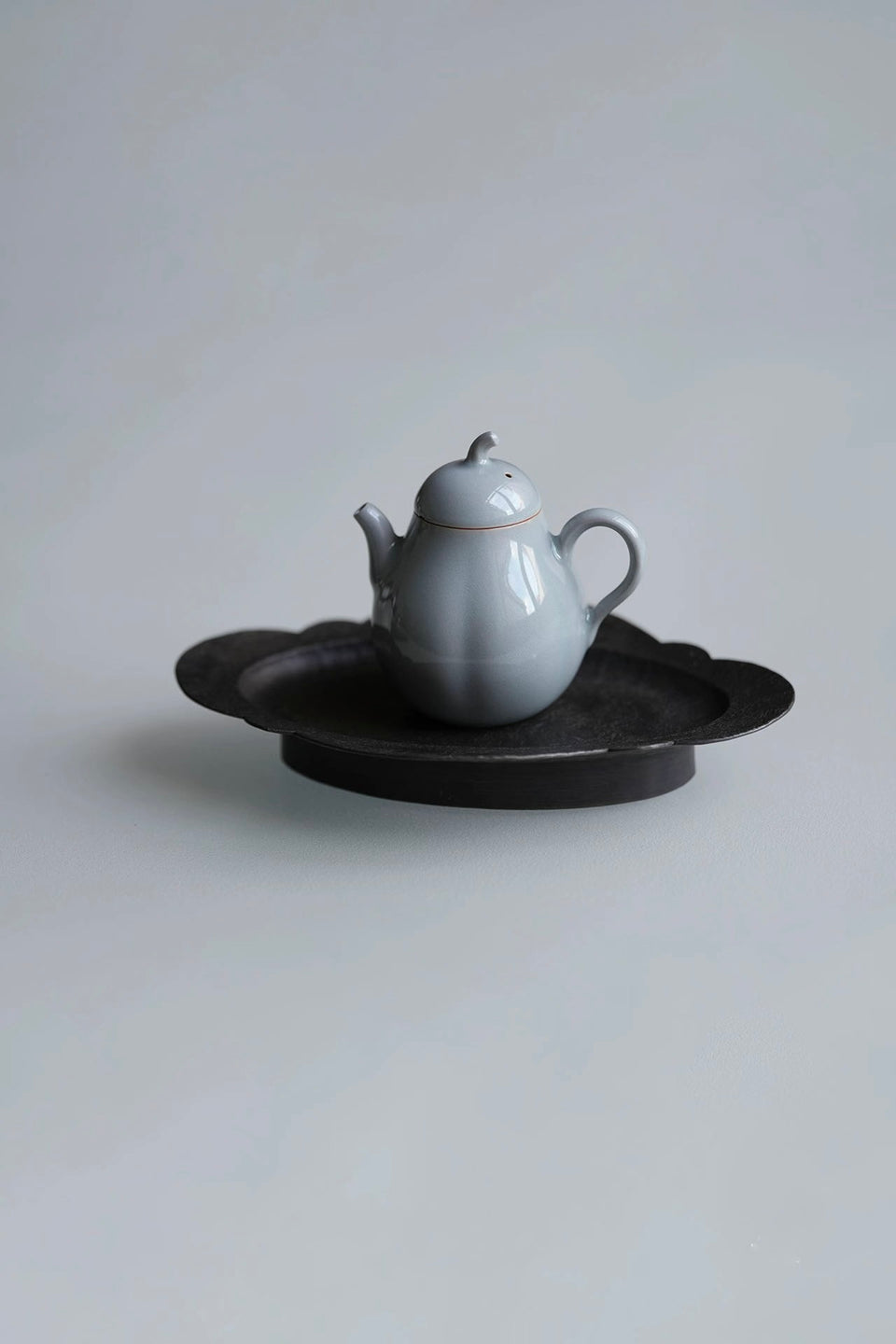Hand-Forged Pewter Begonia Tea Tray
