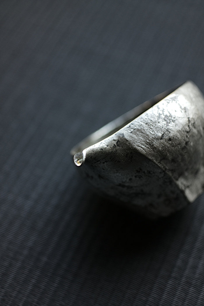 "Dragon Egg" Brushed Silver and Gray Gongdaobei Share Cup