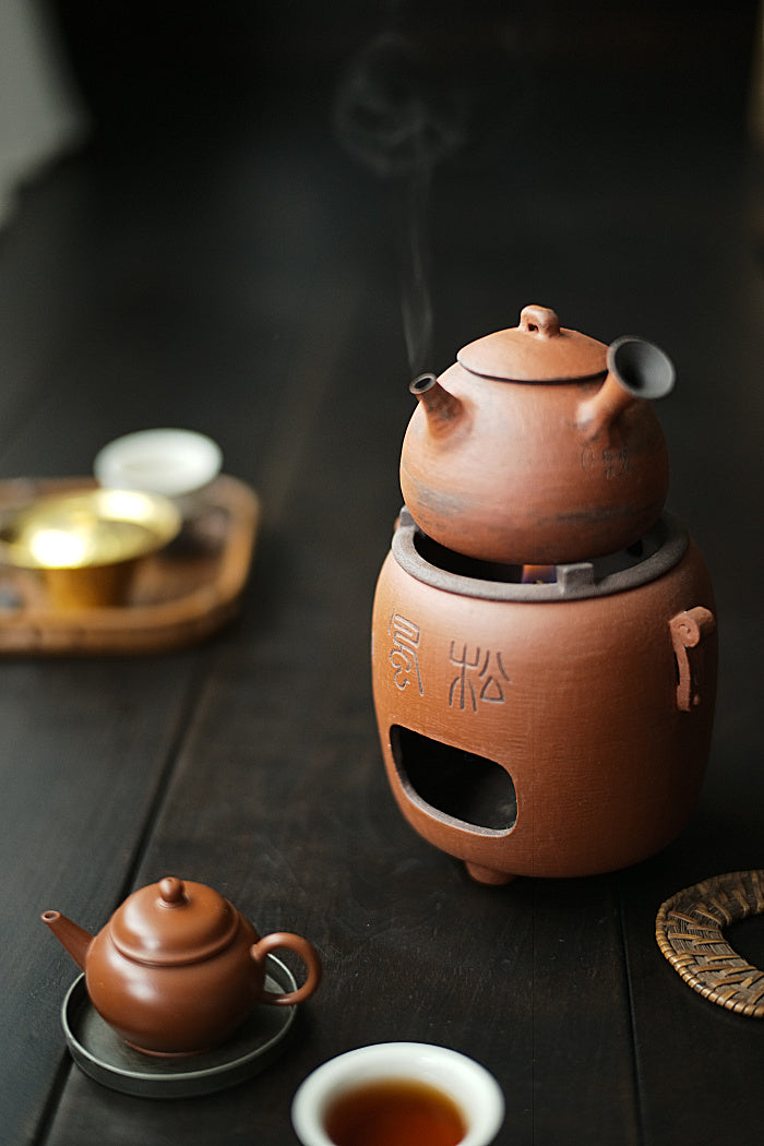 Red Earth Glazed Side-Handle Tea Kettle - Tall by Cheng Wei