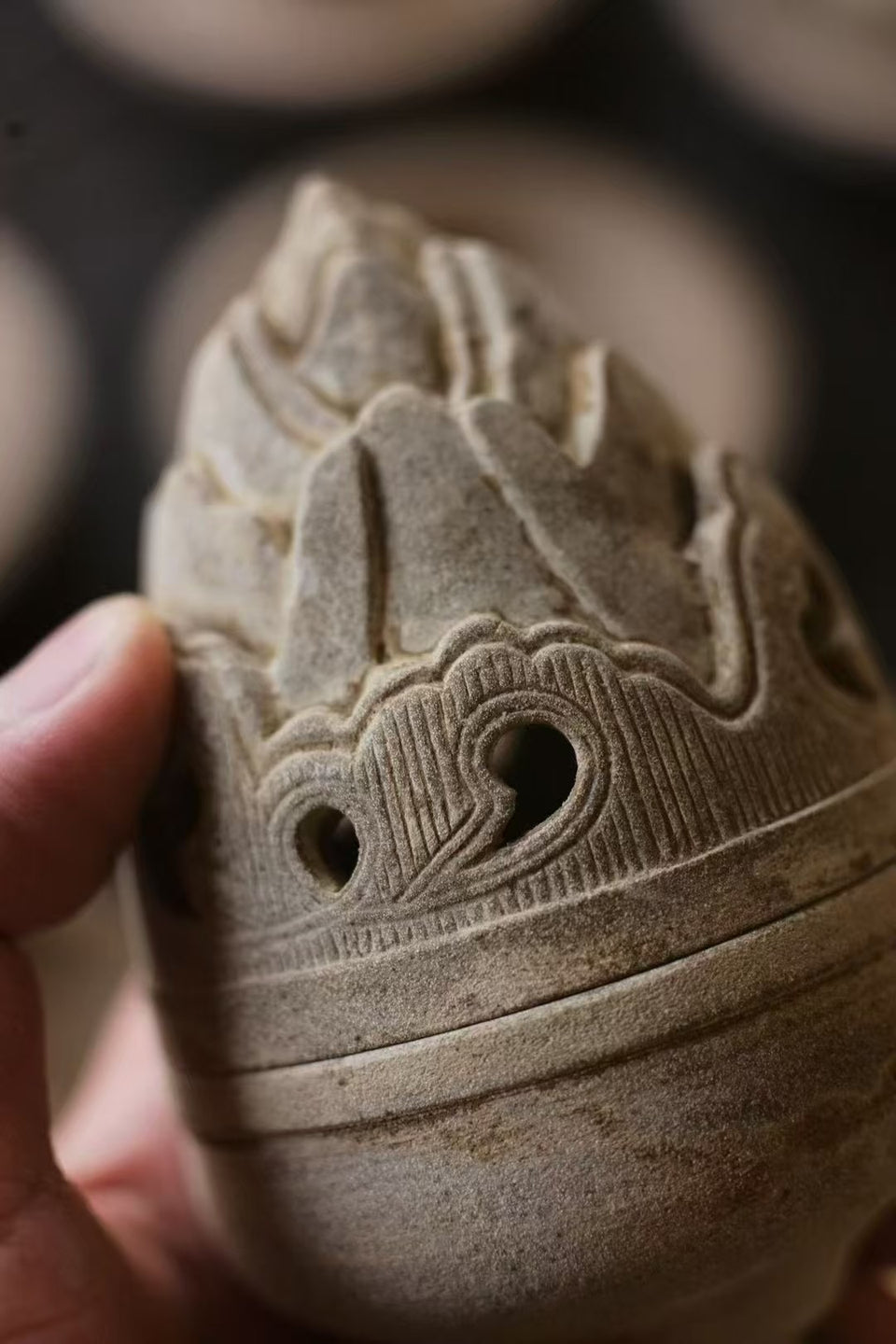 "Boshan" Mountain Ceramic Incense Burner