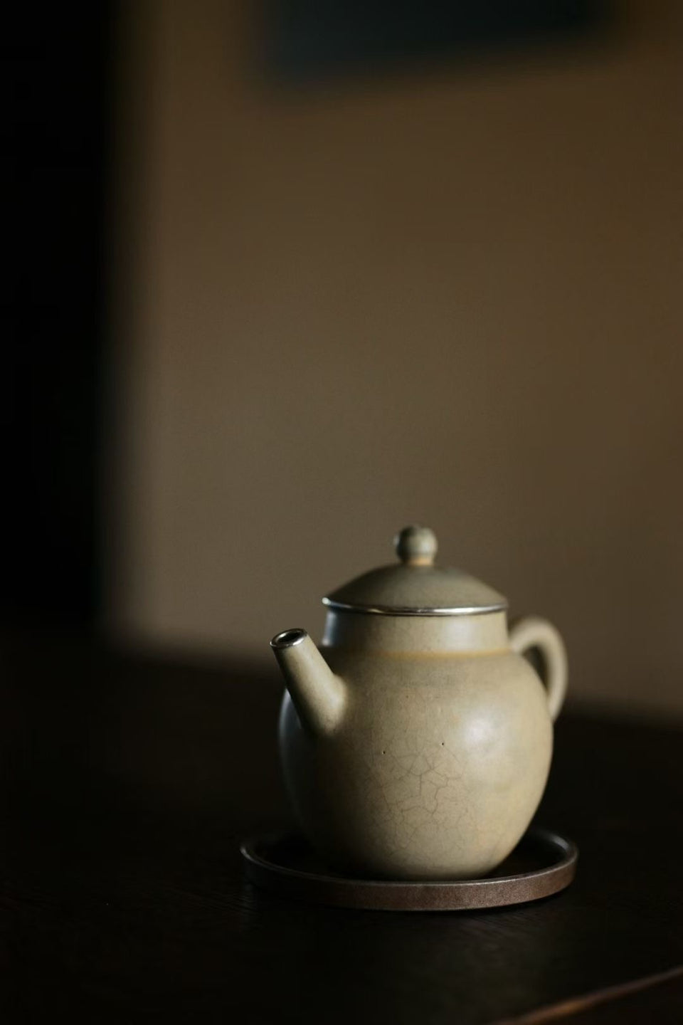 Forest Moss Crackle-Glaze Teapot