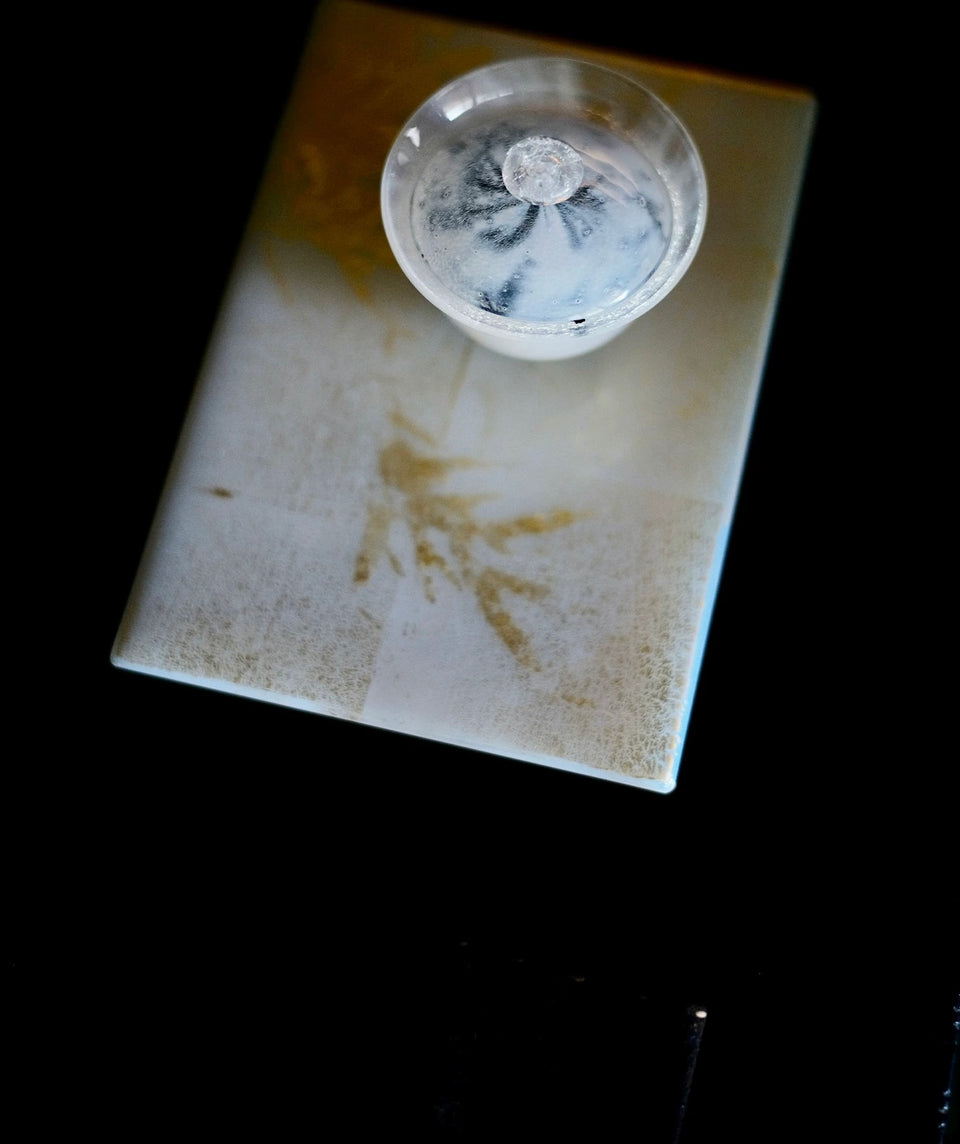 Winter Frost Moonlit Ice Crack Gaiwan by Qin Glass