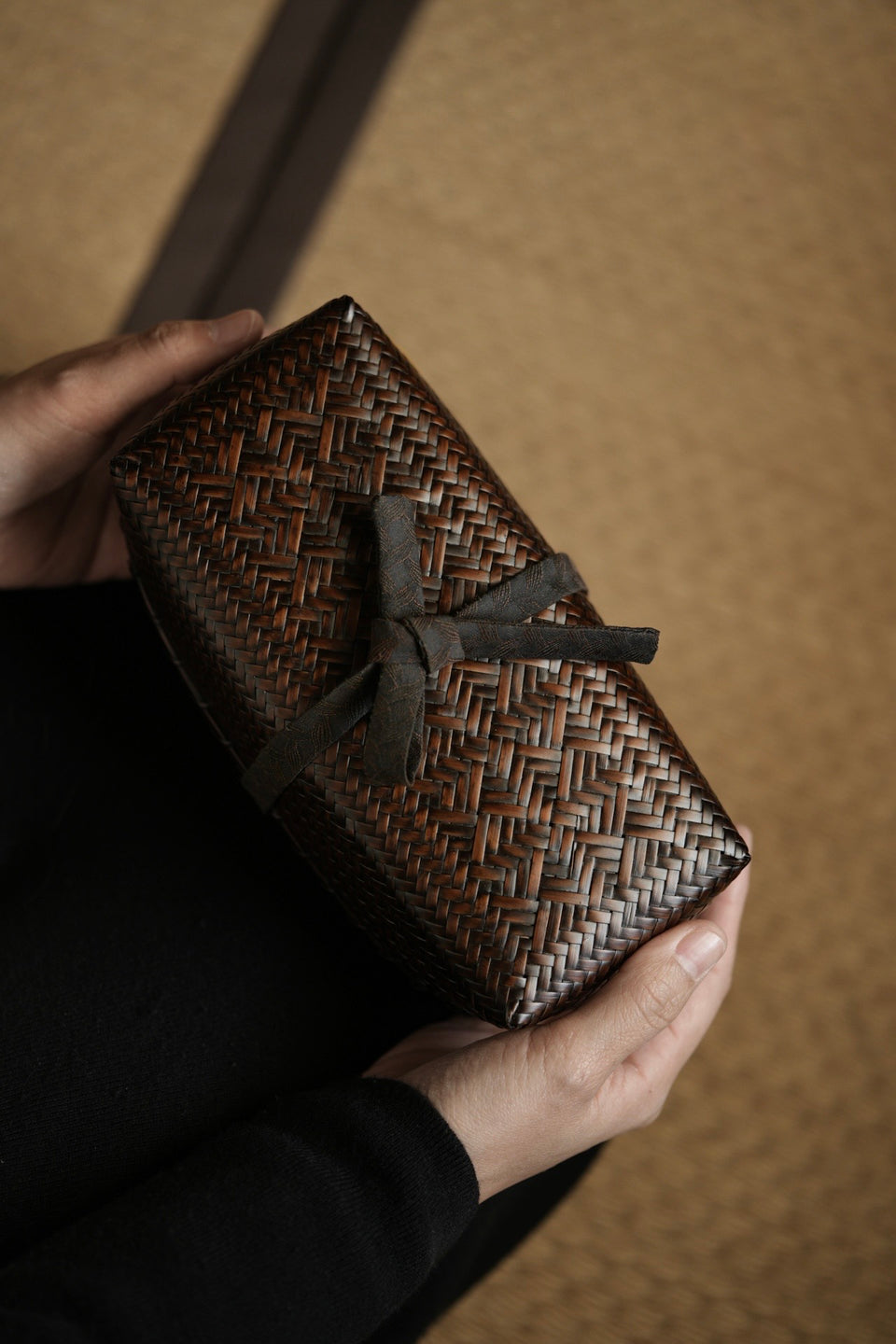Handwoven Bamboo  Travel Tea Case