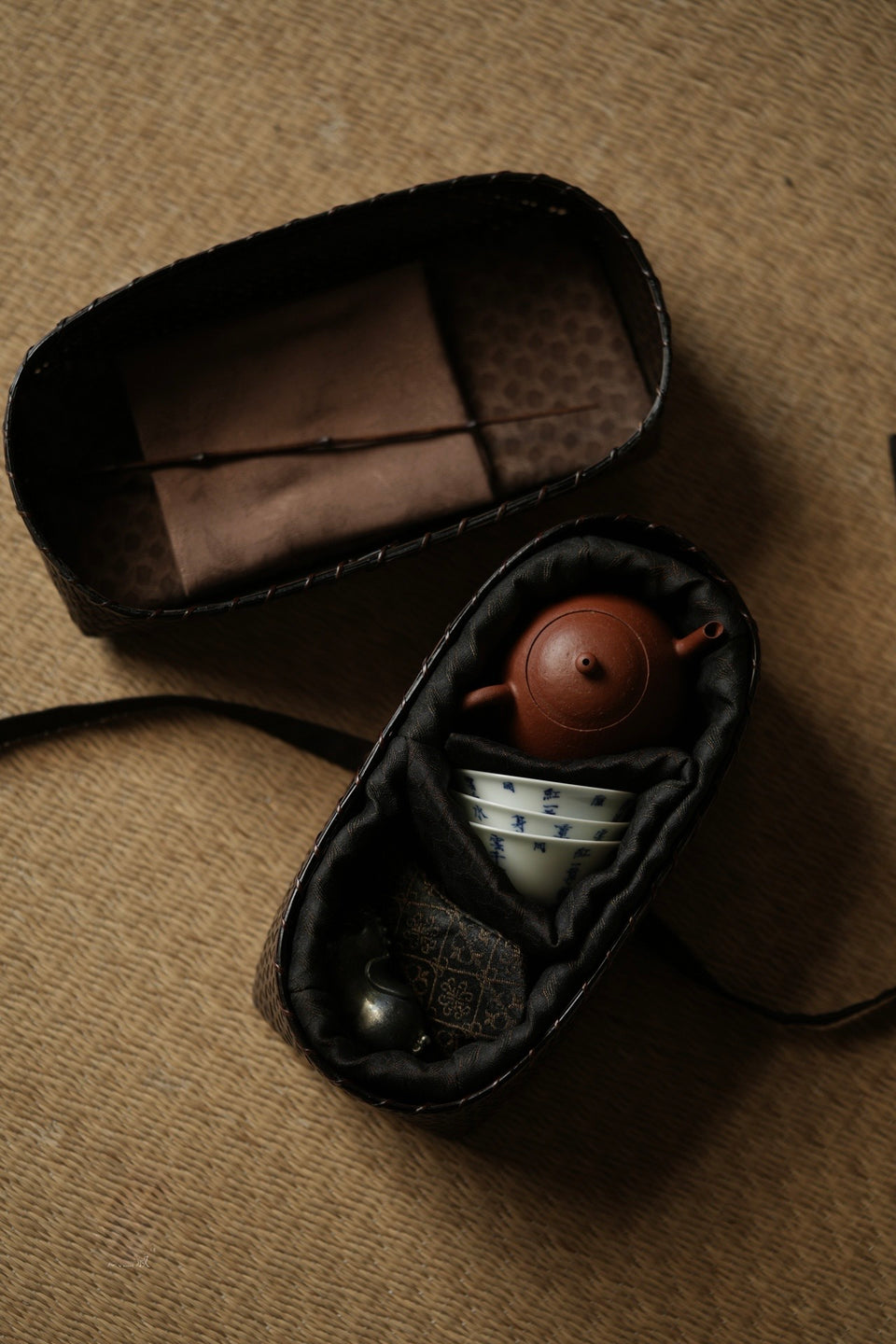 Handwoven Bamboo  Travel Tea Case
