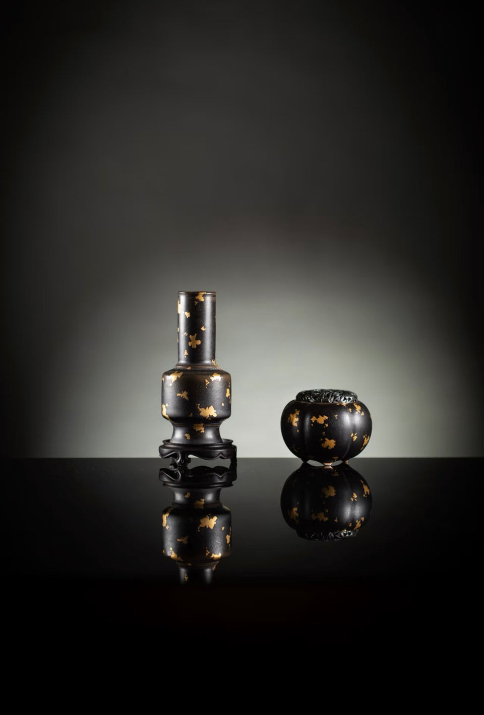 Gold-Sprinkled Pumpkin Incense Burner