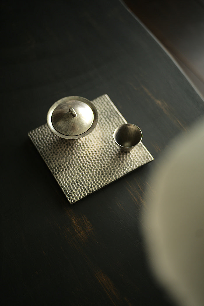 "Bamboo Hat" Gaiwan - Gold and Silver