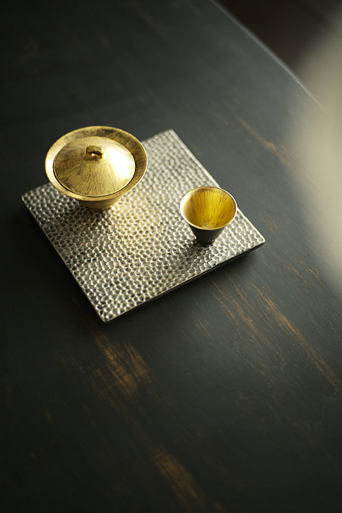 "Bamboo Hat" Gaiwan - Gold and Silver