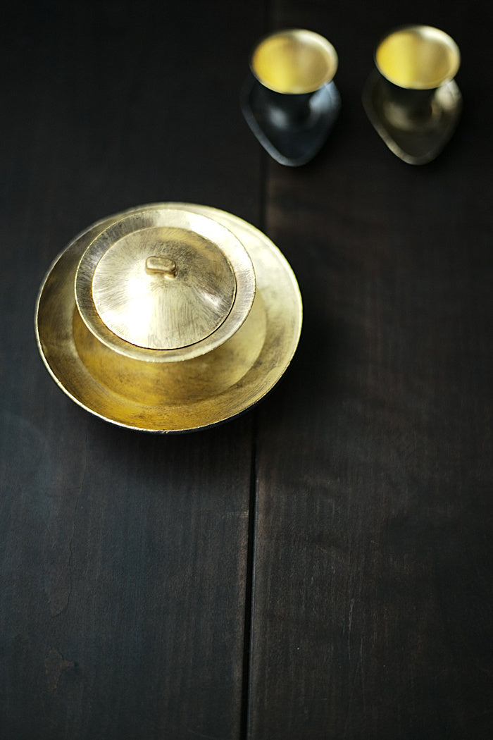 "Bamboo Hat" Gaiwan - Gold and Silver