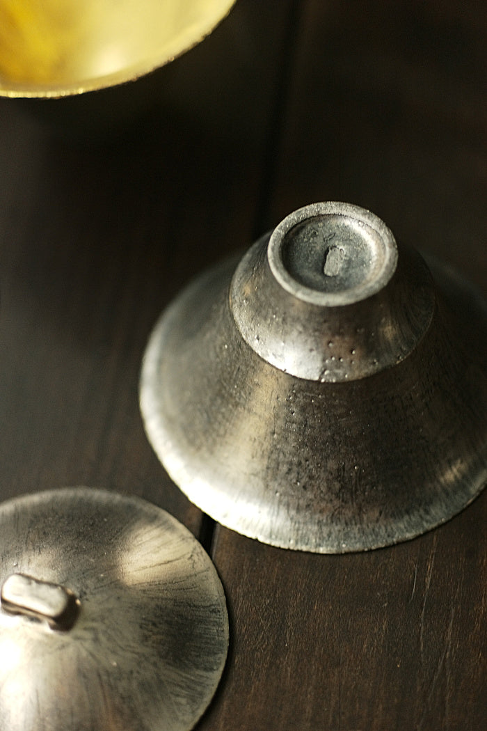 "Bamboo Hat" Gaiwan - Gold and Silver