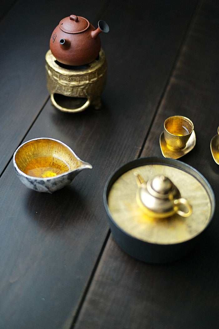 "Dragon Egg" Brushed Gold Gongdaobei Share Cup