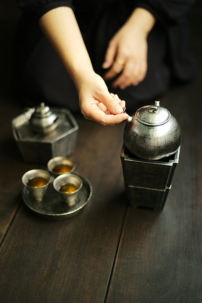 Brushed Silver Side-Handle Kettle