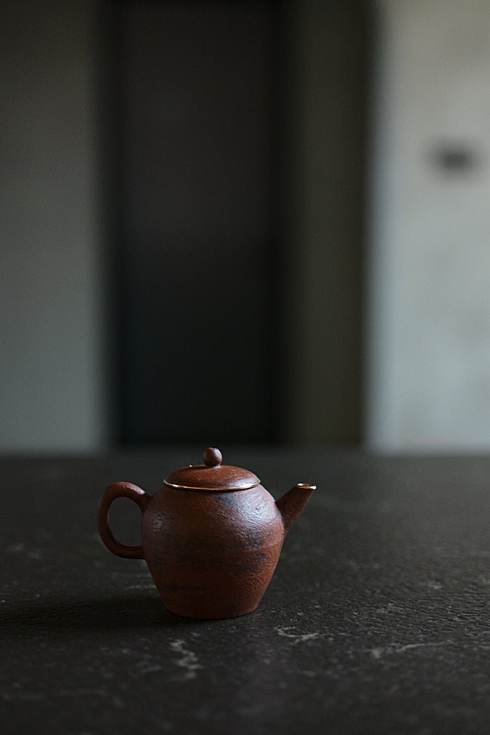 Calligraphy and Copper Huishan Red Clay Teapot #5