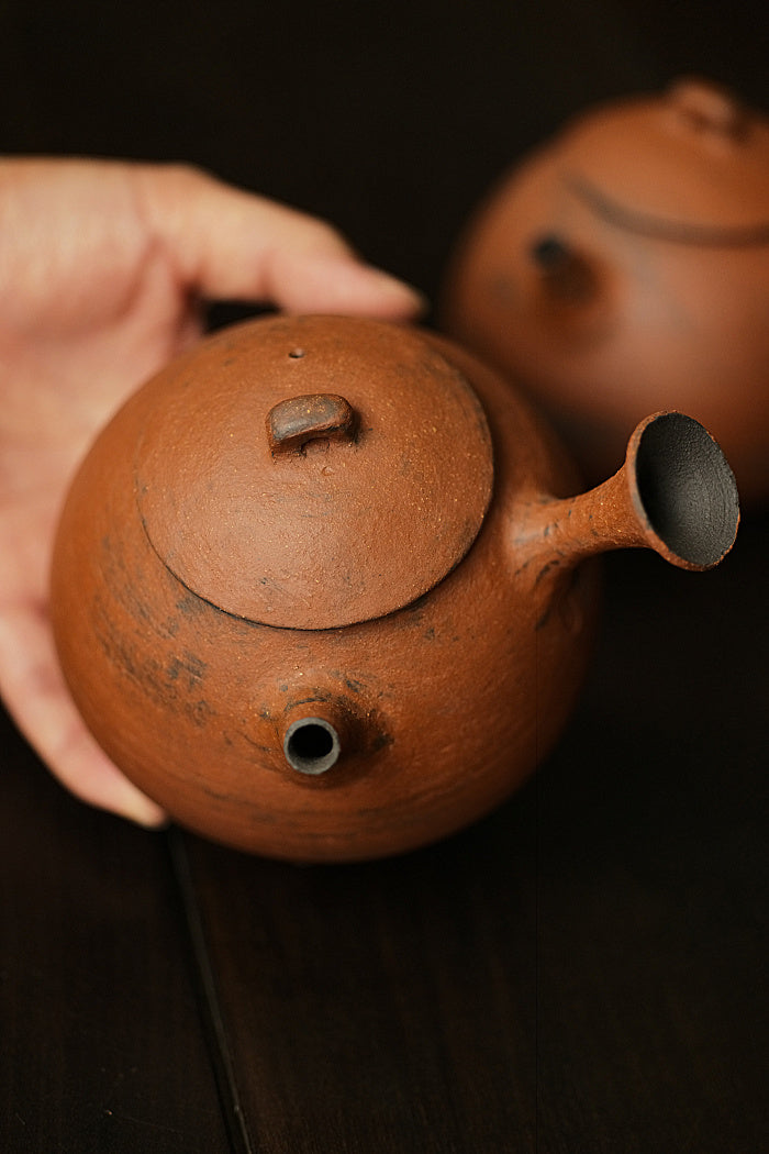 Red Earth Glazed Side-Handle Tea Kettle - Tall by Cheng Wei