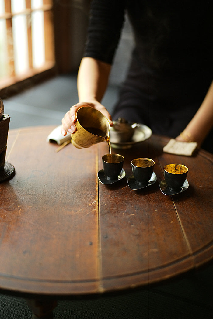 Precious Metal Glazed Bell Teacups