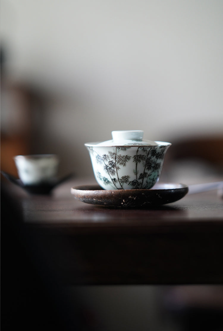 Delicate Overglaze Bamboo Gaiwan