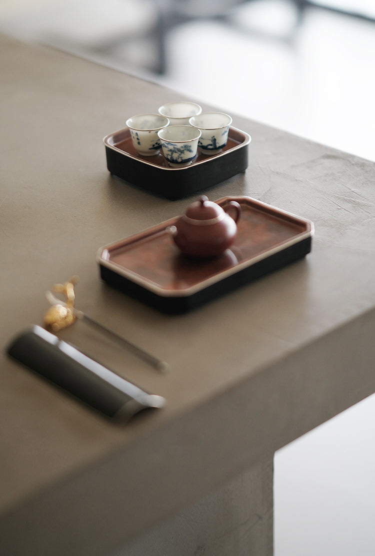 Ink-Black Ceramic & Copper Hucheng