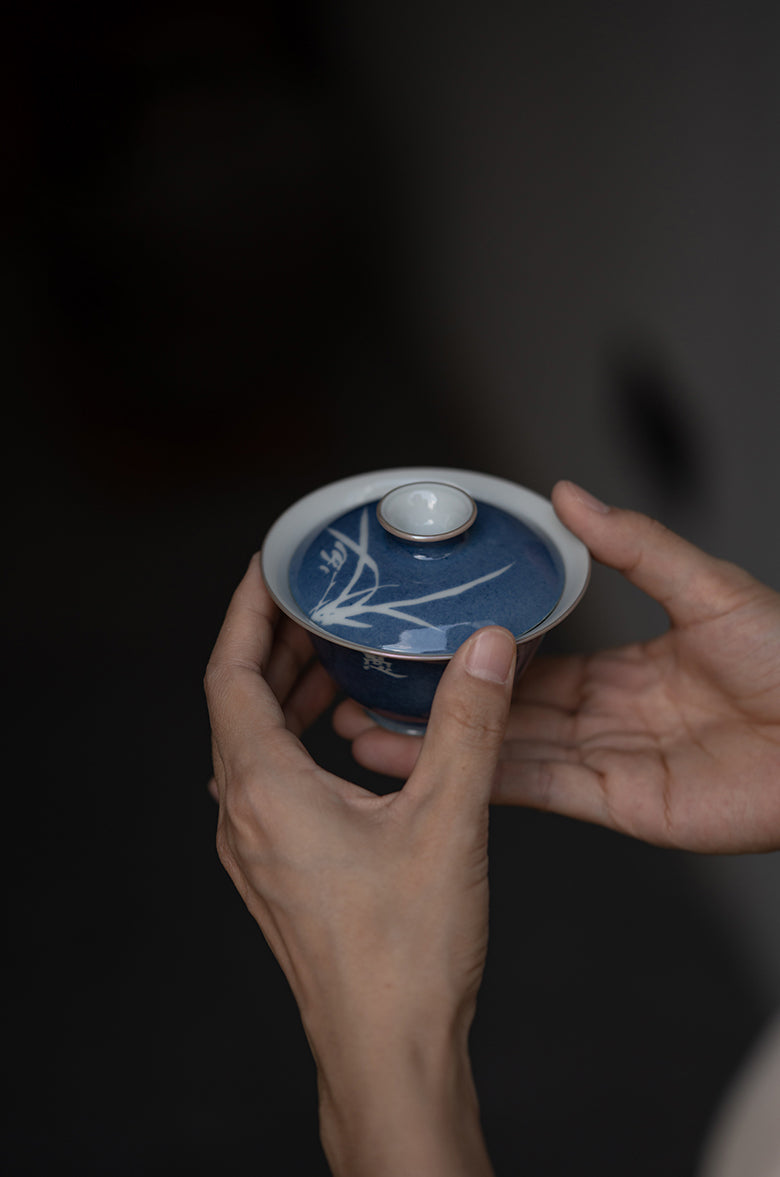 Blue "Sa Lan" Orchid Gaiwan