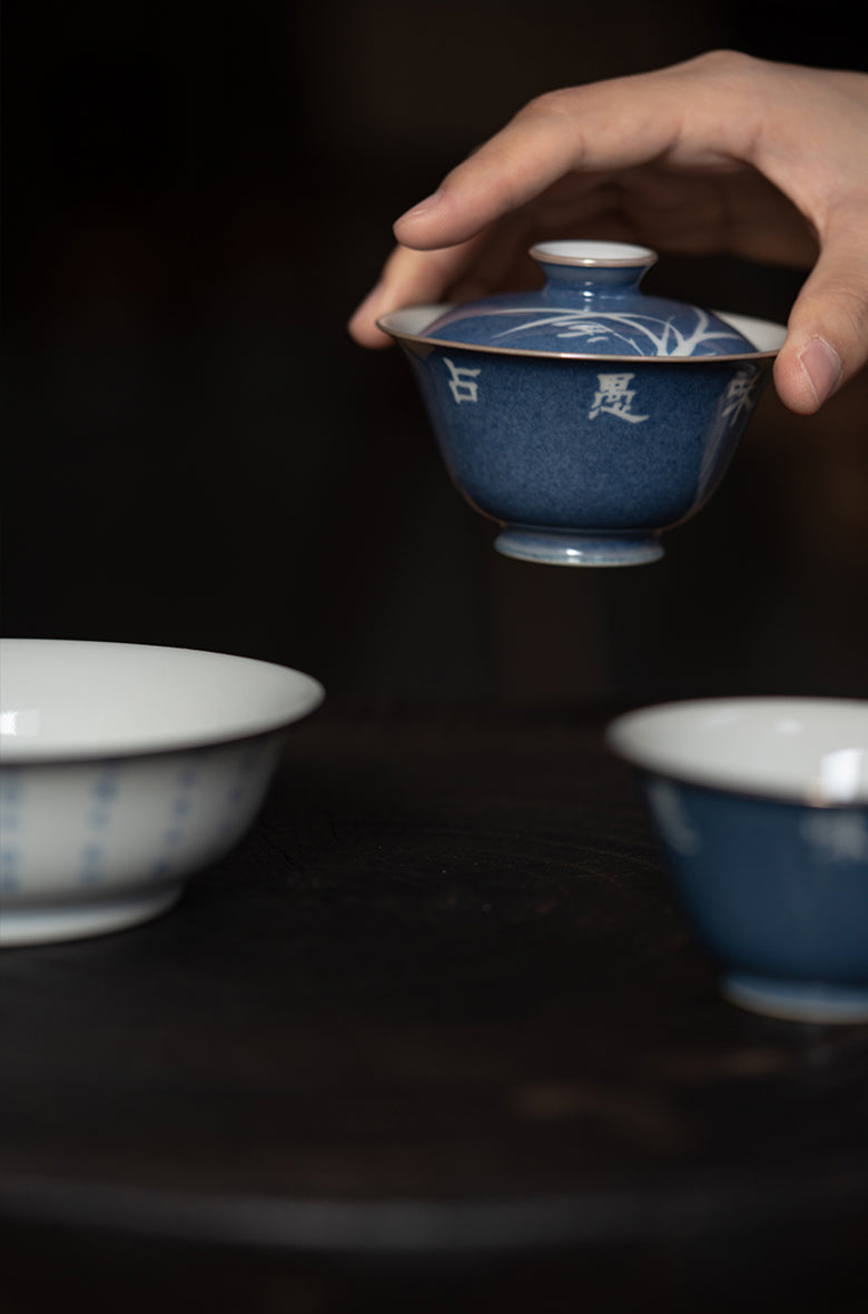 Blue "Sa Lan" Orchid Gaiwan