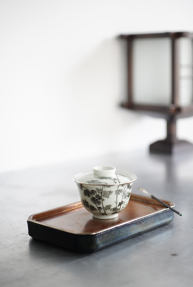 Delicate Overglaze Bamboo Gaiwan