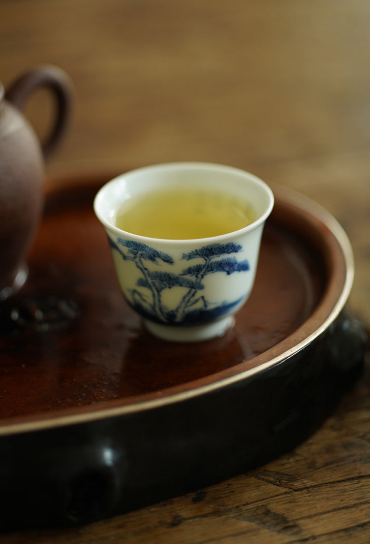 Qinghua Fisherman Porcelain Teacup