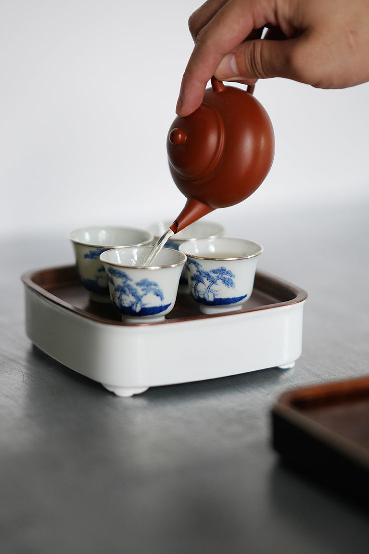 White Square Ceramic & Copper Hucheng