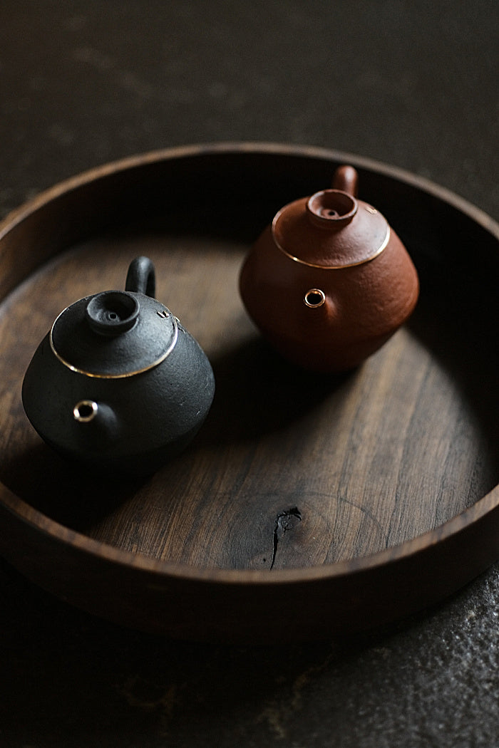 Calligraphy and Silver Black Clay Teapot #2 by Cheng Wei