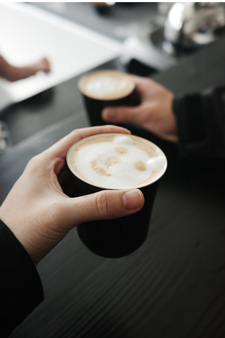 Ink-Black Minimalist Ceramic Coffee Cup