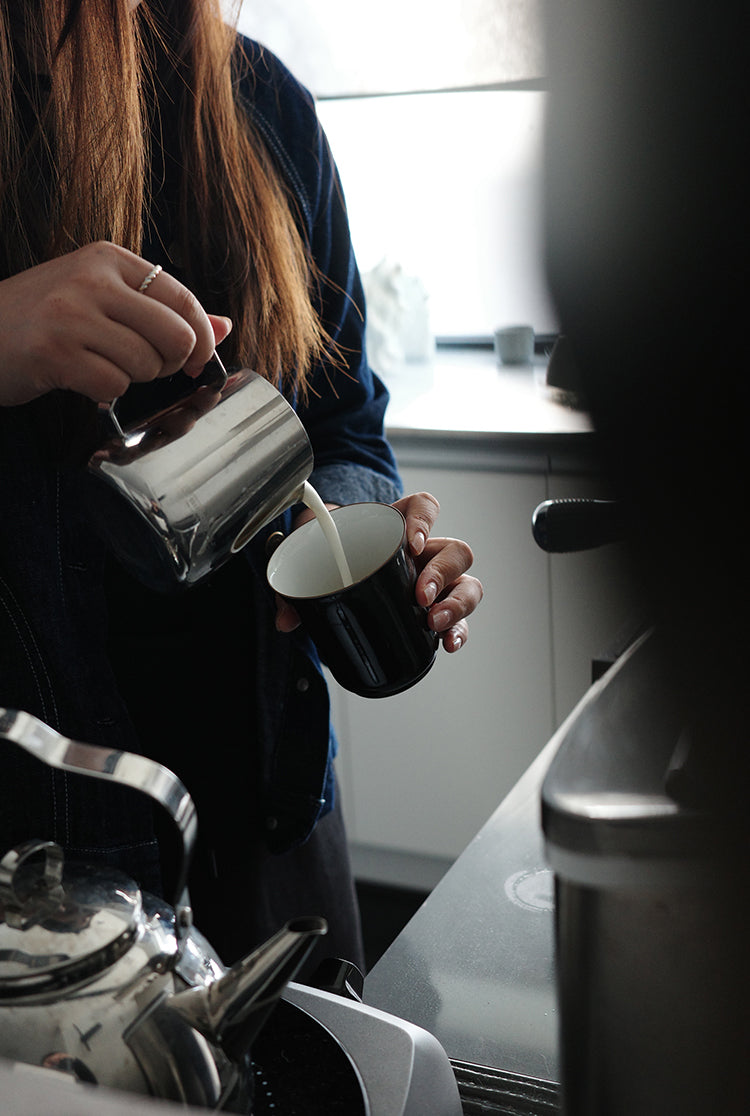 Ink-Black Minimalist Ceramic Coffee Cup