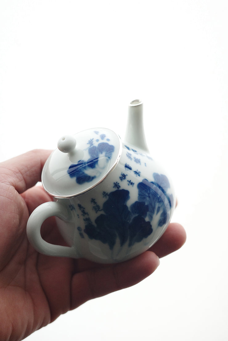 "Cabbage Fortune" Silver-Rimmed Wood-Fired Teapot