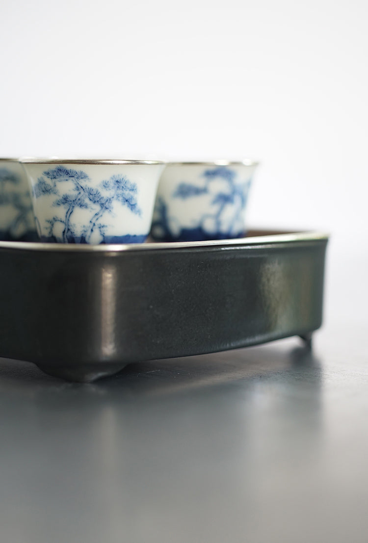 Ink-Black Ceramic & Copper Hucheng