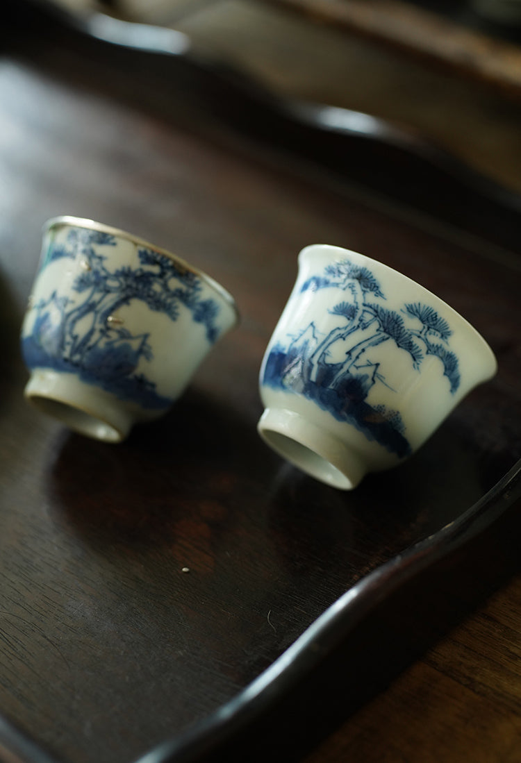 Qinghua Fisherman Porcelain Teacup