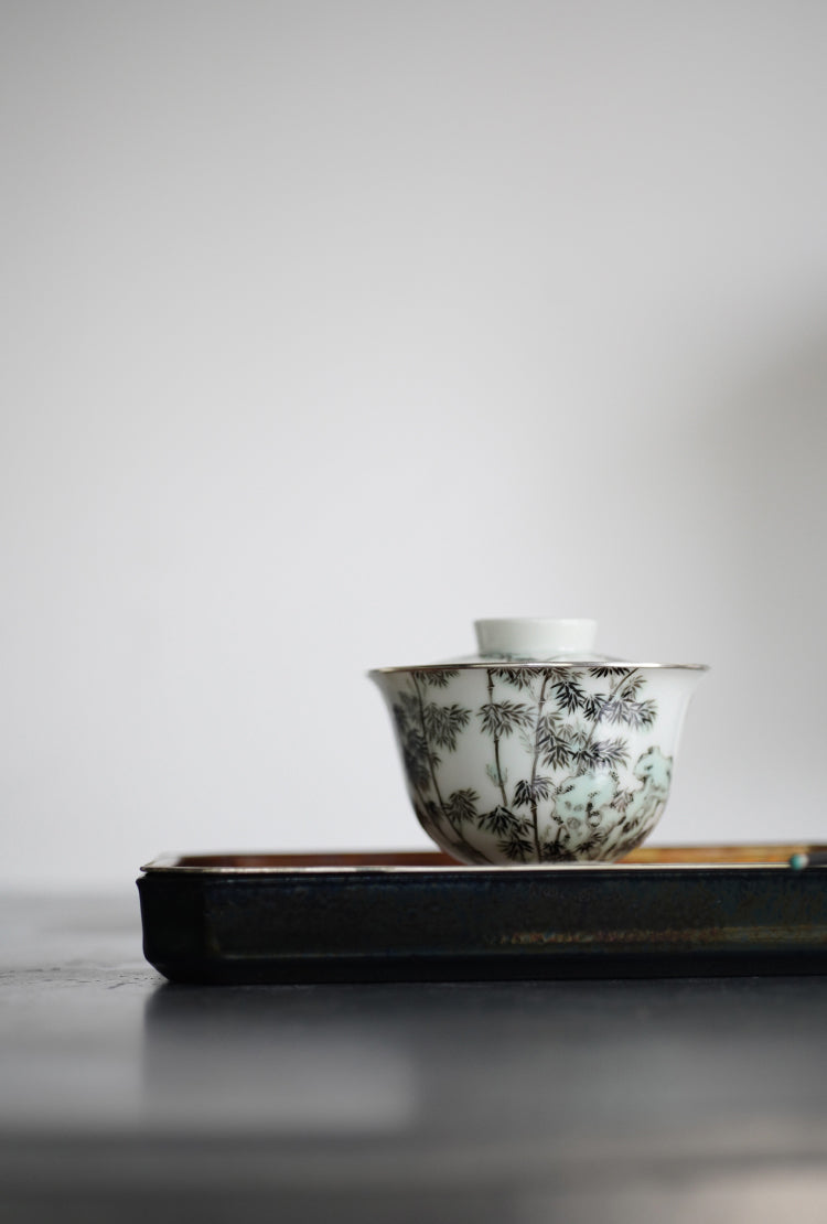 Delicate Overglaze Bamboo Gaiwan