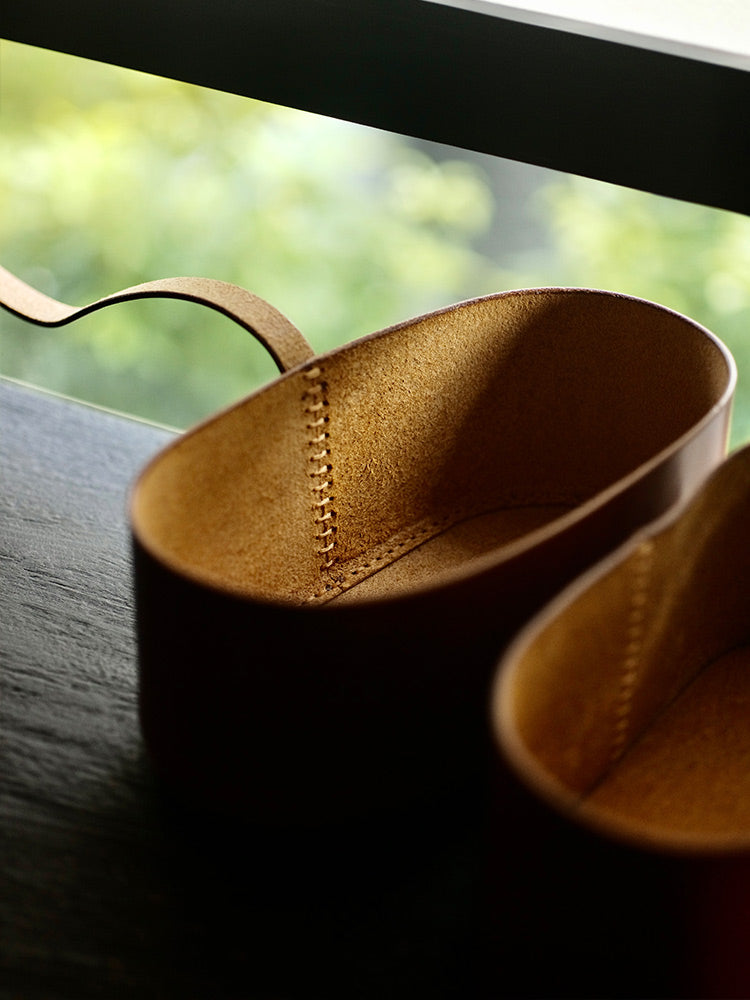 Leather Storage Case for Travel Tea Set