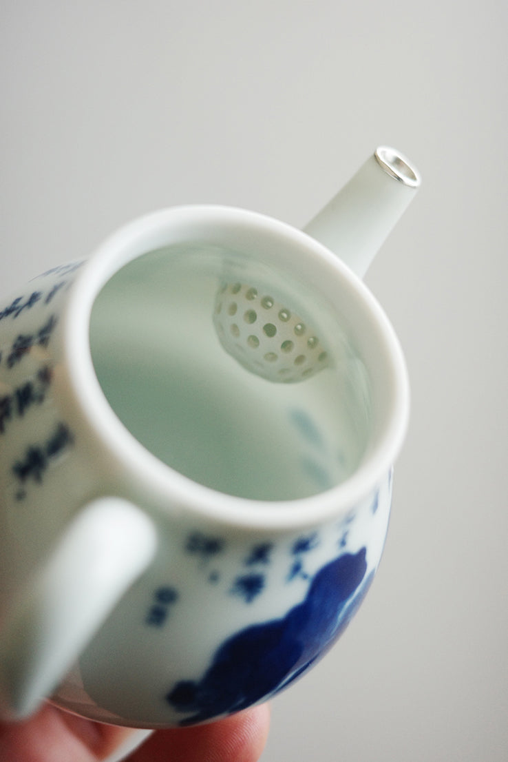 "Cabbage Fortune" Silver-Rimmed Wood-Fired Teapot