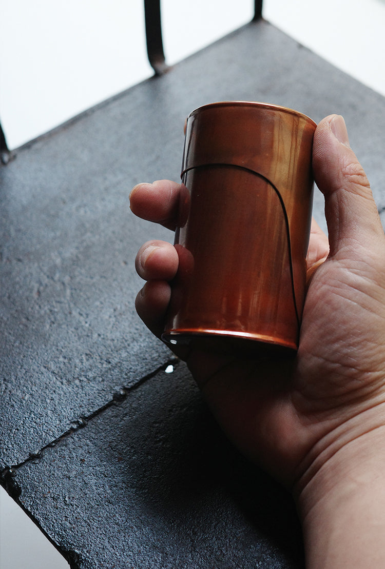 Copper Tea Canister & Scoop Set