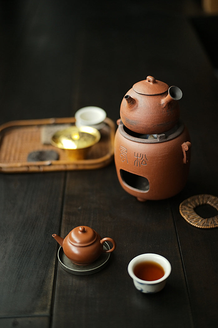 Red Earth Glazed Side-Handle Tea Kettle - Tall by Cheng Wei