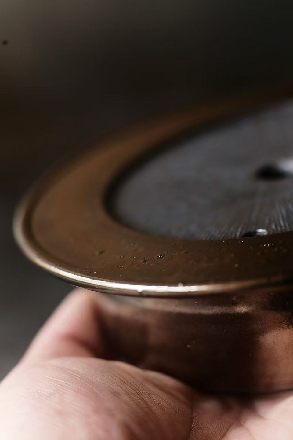 Golden Twilight Single-Piece Round Hucheng Tea Tray