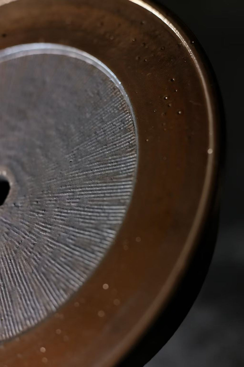 Golden Twilight Single-Piece Round Hucheng Tea Tray