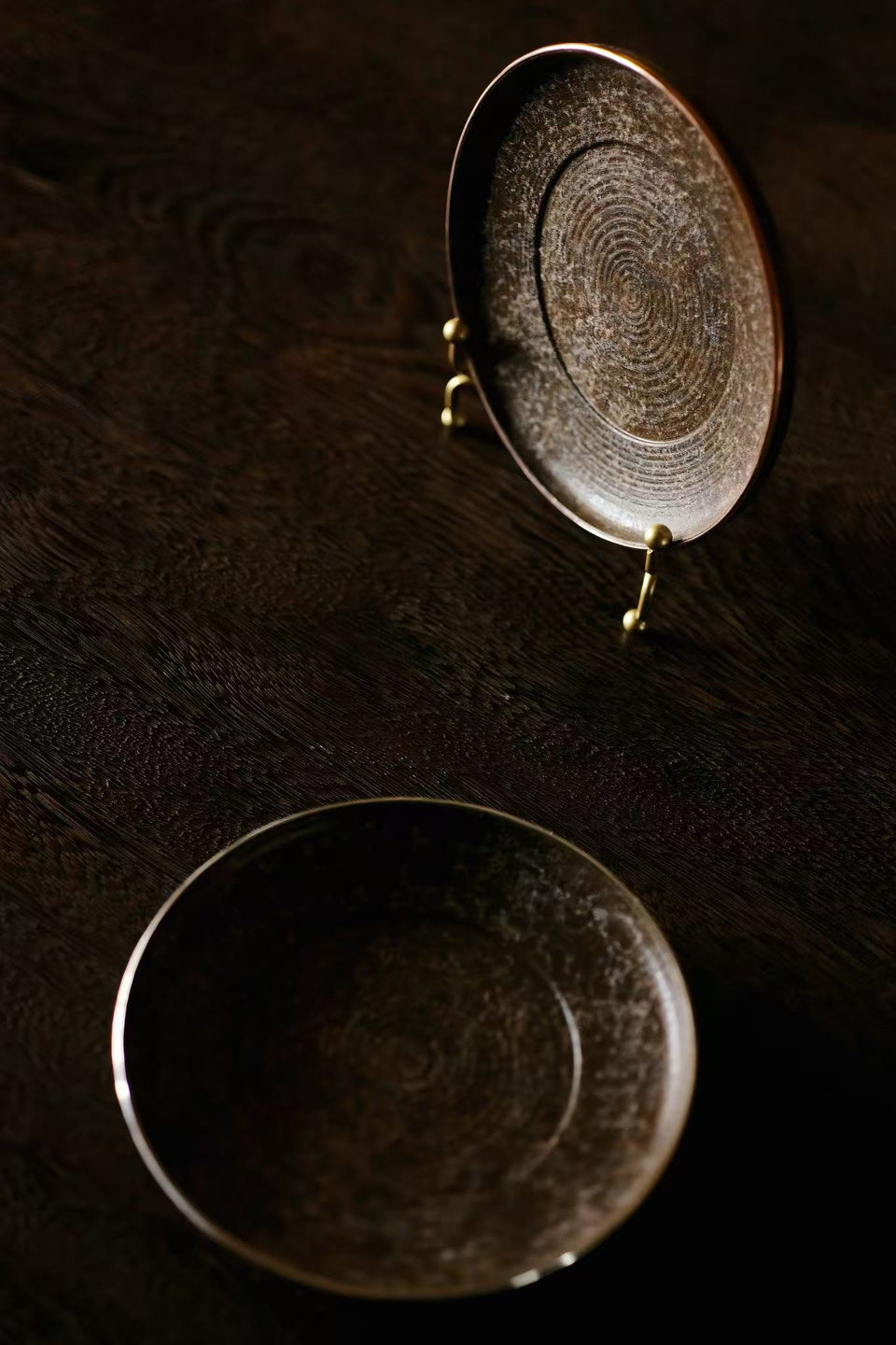 Granite Edge Series Hucheng Tea Tray with Copper Rim