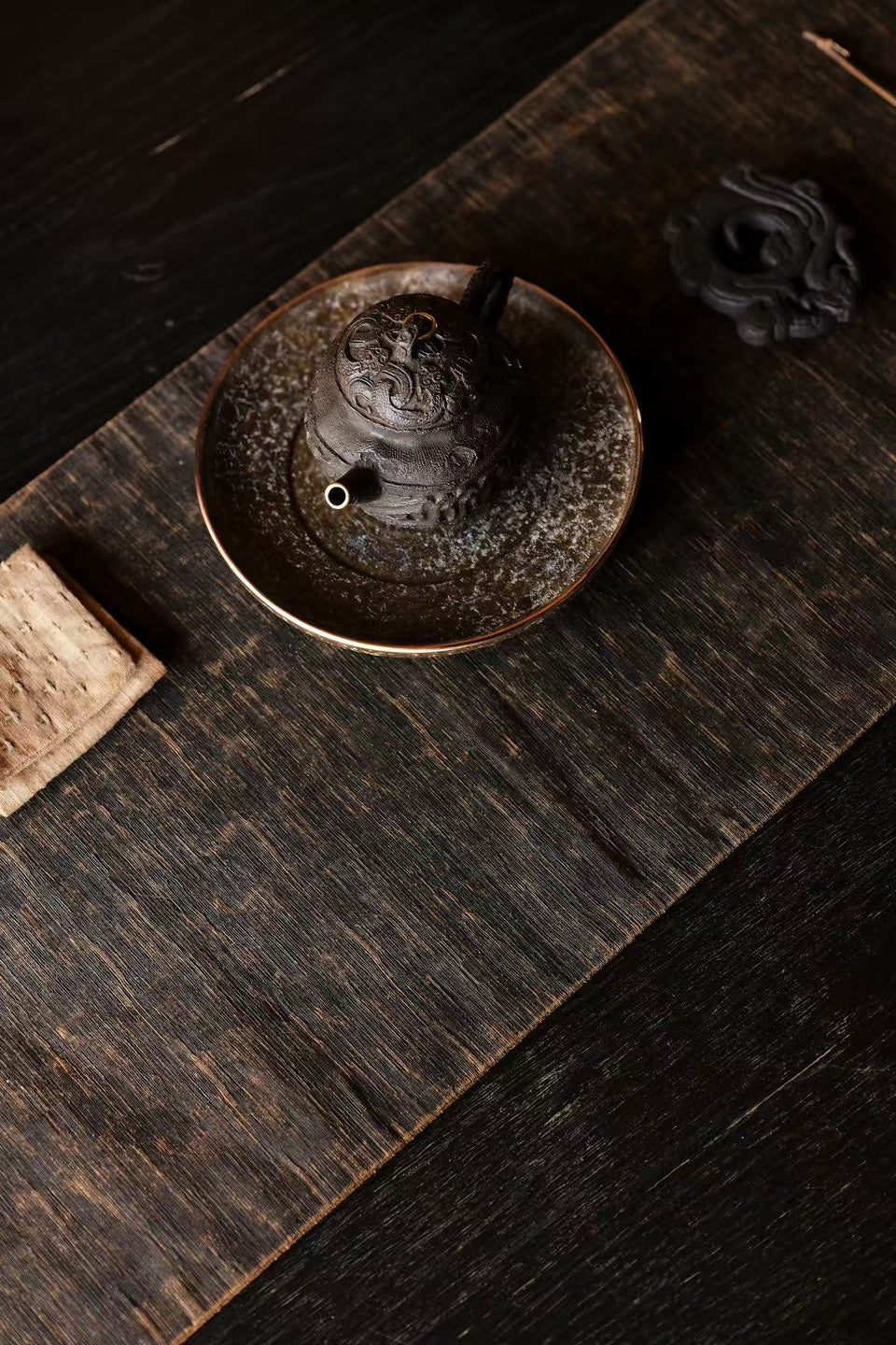 Granite Edge Series Hucheng Tea Tray with Copper Rim