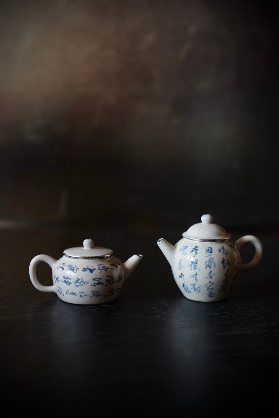 Silver-lined Qinghua Poetry Teapot