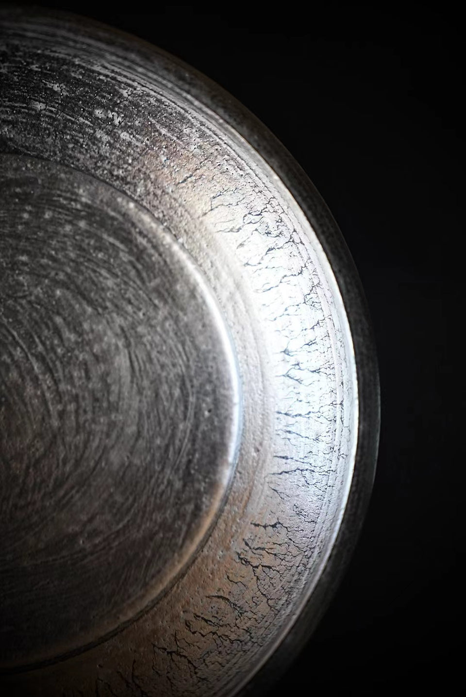 Footed Black Silver or Silver Glaze Hucheng Tea Tray