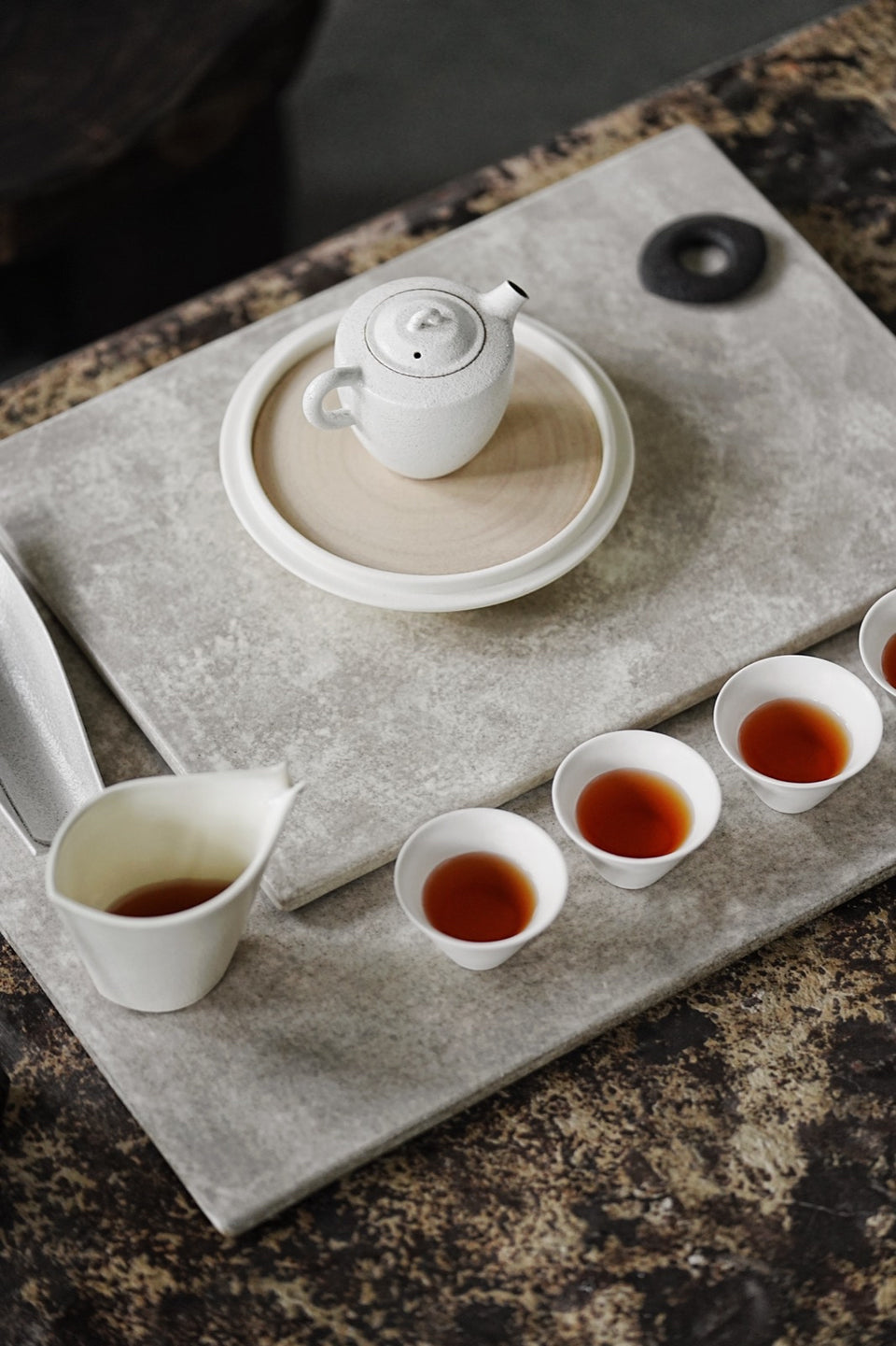 White Glaze & Black Pottery Teapot