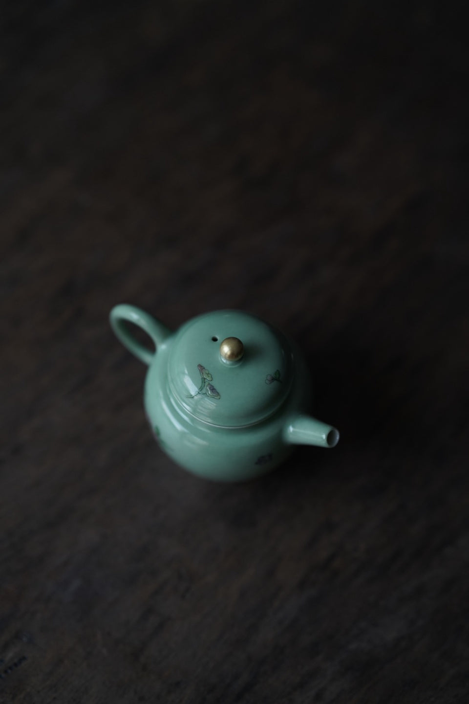 Stone Green Floral Small Wen Teapot