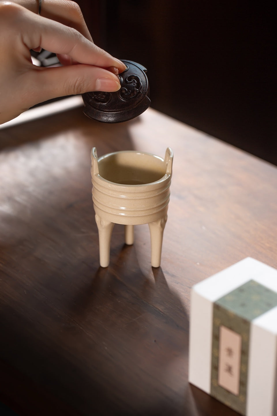 Xuande-Inspired Mini Tripod Incense Burner