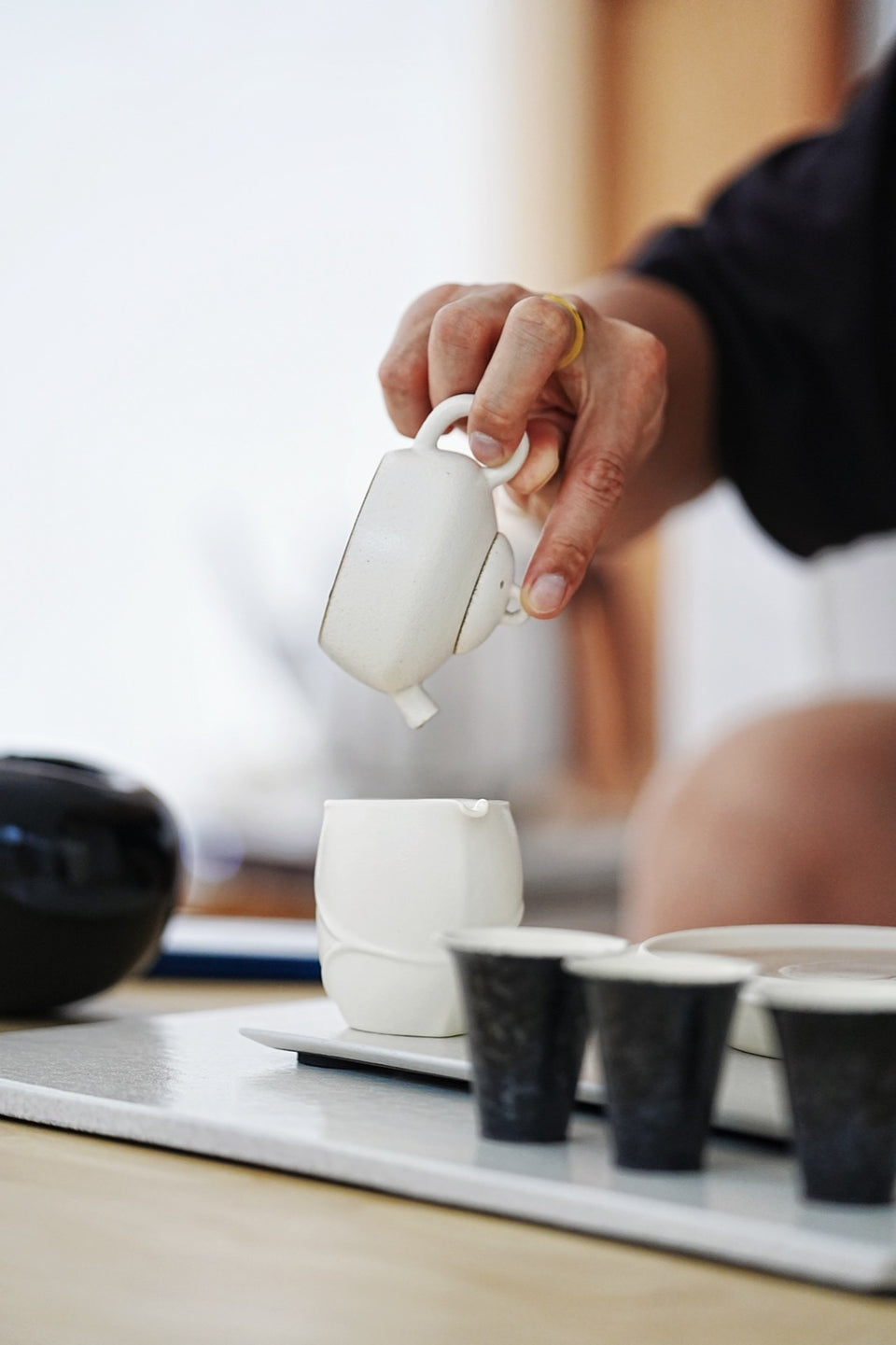 Wide White Pu'er Teapot