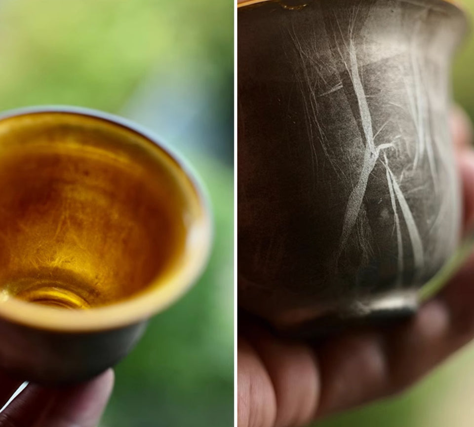 "Huang Lian" Gold and Glass Gaiwan