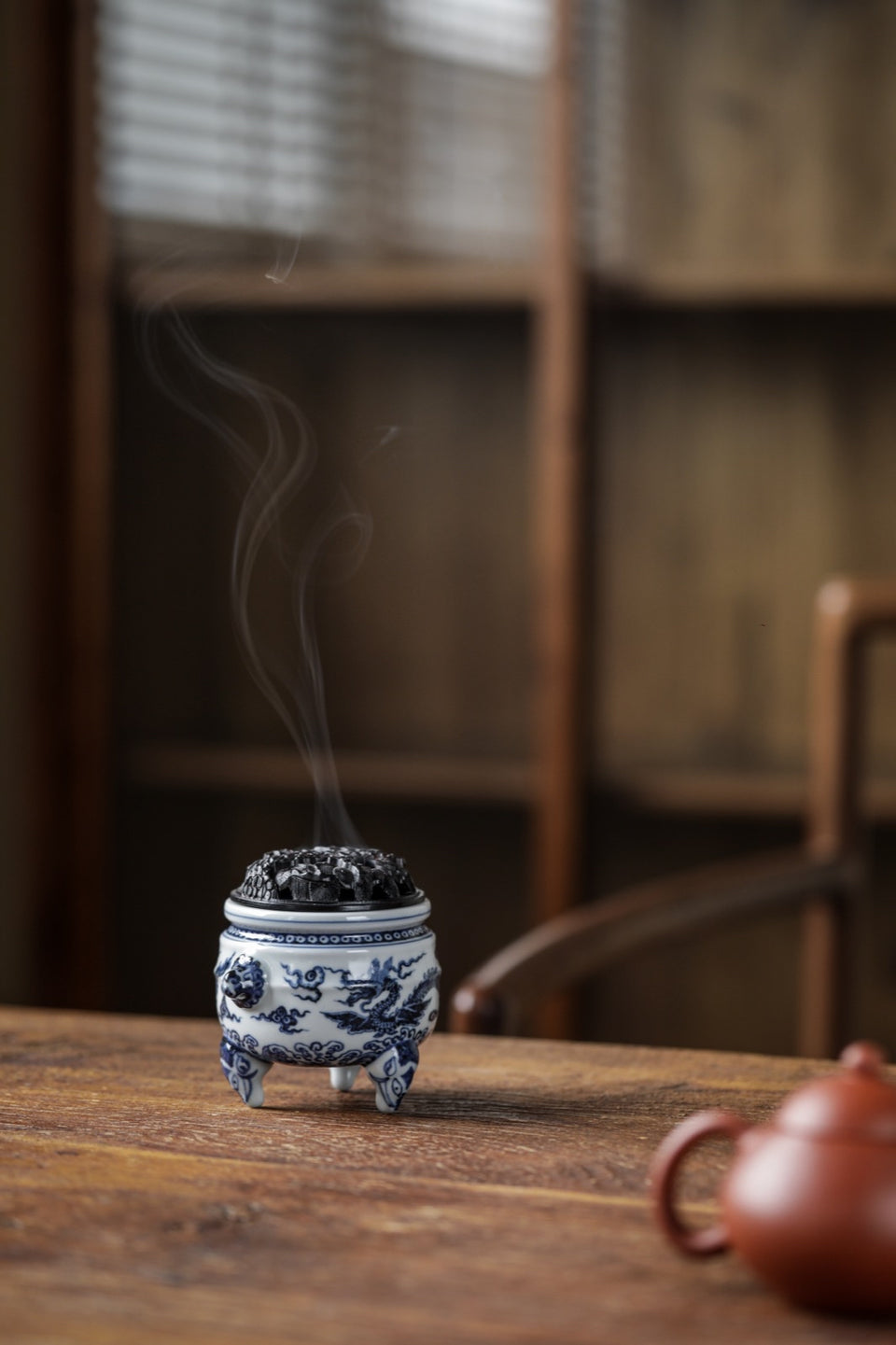 Xuande-Inspired Qinghua Dragon Incense Burner