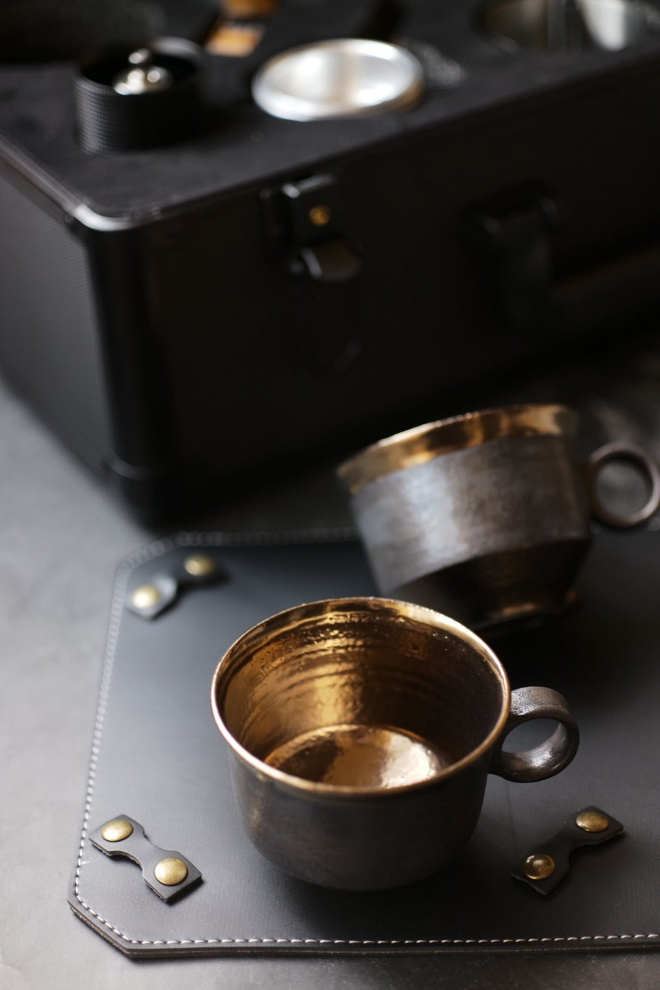 Black & Gold Ceramic Coffee Cup